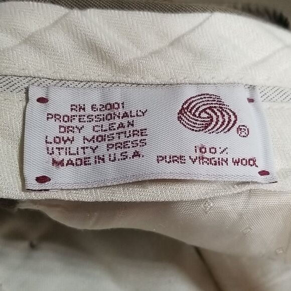 JB Britches Pants Men's 36x30 Nordstrom 100% Pure Virgin Wool Vintage Tan Preppy - Picture 5 of 10